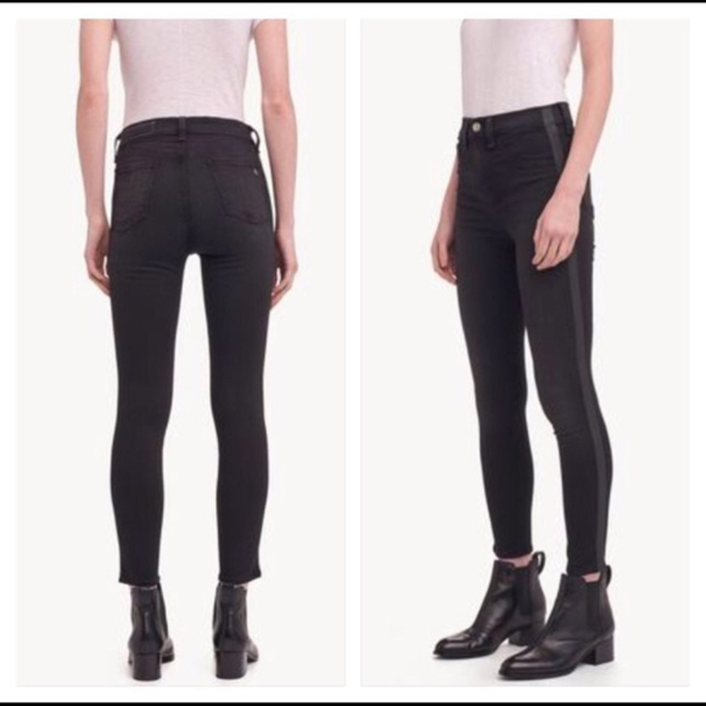 rag & bone washed black tux high rise Ankle skinny